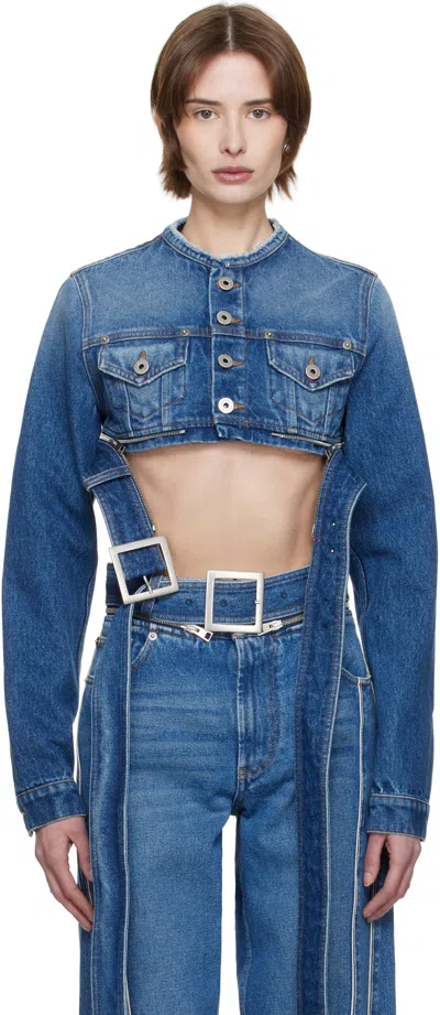 JEAN PAUL GAULTIER BLUE 'THE BELTED' DENIM JACKET