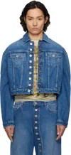 Jean Paul Gaultier Button Long Sleeve Denim Jacket In 57-vintageblue