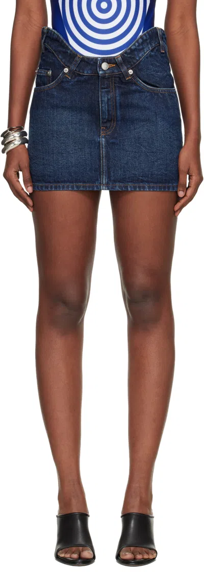 Jean Paul Gaultier Blue 'the Curved' Denim Miniskirt