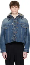 Jean Paul Gaultier Blue 'the Double' Denim Jacket In Blue