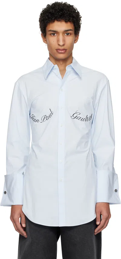 Jean Paul Gaultier Blue 'the  Print' Shirt In 52-babyblue