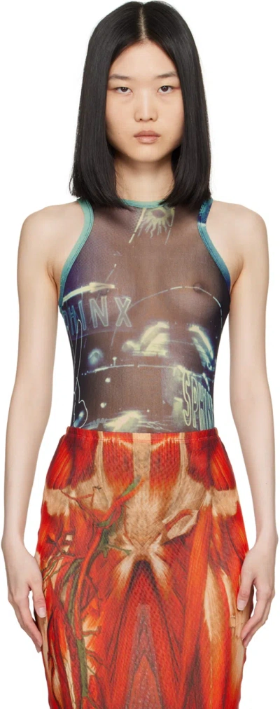 Jean Paul Gaultier Blue 'the Pigalle' Bodysuit In 59560100 Navy/lightb