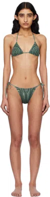 Jean Paul Gaultier Blue 'the Spirale' Bikini In 0351-ecru/aqua