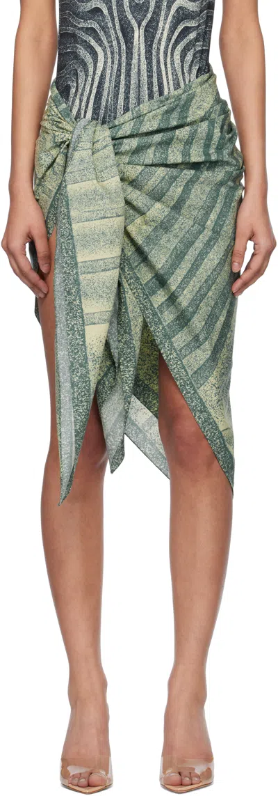 Jean Paul Gaultier Blue 'the Spirale' Cover-up Skirt In 0351-ecru/aqua