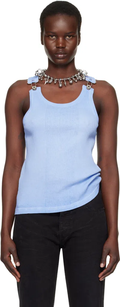 JEAN PAUL GAULTIER BLUE 'THE STRAPS' TANK TOP