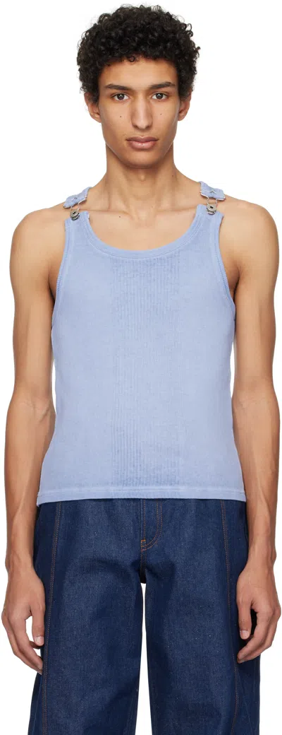 Jean Paul Gaultier Blue 'the Straps' Tank Top In 52-babyblue
