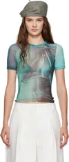 Jean Paul Gaultier Abstract Print Sheer Fabric Top