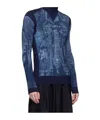Jean Paul Gaultier Blue Trompe L'œil Turtleneck