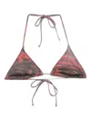 Jean Paul Gaultier Blurry Roses Bikini Top In Red