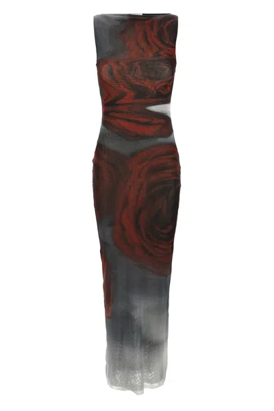 Jean Paul Gaultier 'blurry Roses' Dress In Multi