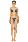 Jean Paul Gaultier Blurry Roses Printed Bikini Set In Gray