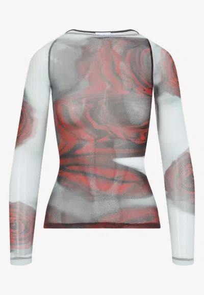JEAN PAUL GAULTIER BLURRY ROSES TOP
