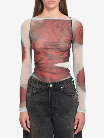 JEAN PAUL GAULTIER BLURRY ROSES TOP