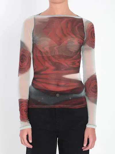 JEAN PAUL GAULTIER BLURRY ROSES TOP