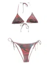 Jean Paul Gaultier Blurry Roses Printed Bikini Set In Multi