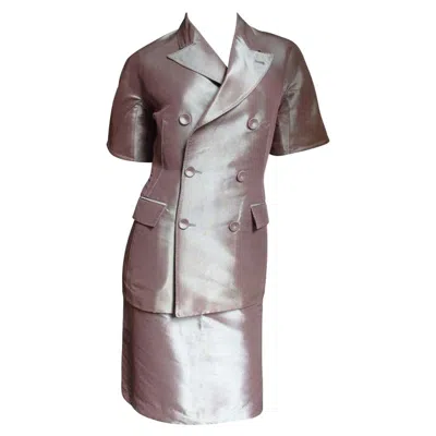 Pre-owned Jean Paul Gaultier Blush Pink Silk Skirt Suit