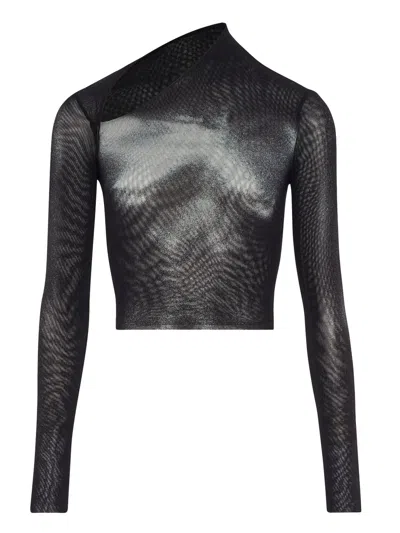 Jean Paul Gaultier Body Dust Crop Top Woman Black And Silver