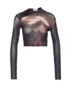 Jean Paul Gaultier "body Dust" Print Top In Black