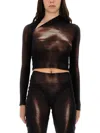 Jean Paul Gaultier "body Dust" Print Top In Brown