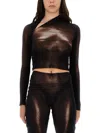 Jean Paul Gaultier "body Dust" Print Top In Brown