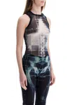 Jean Paul Gaultier Sheer X-ray Print Sleeveless Bodysuit