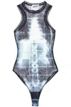 Jean Paul Gaultier Sheer X-ray Print Sleeveless Bodysuit In Black