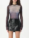 Jean Paul Gaultier Printed Mesh Body Suit For In Blue