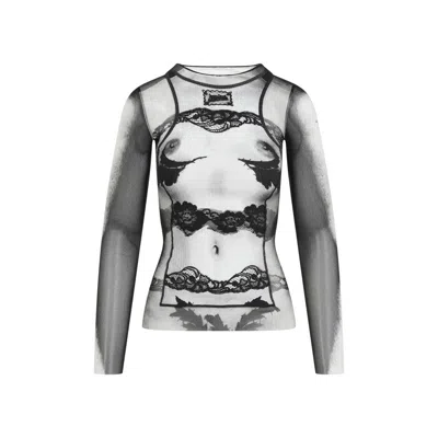 Jean Paul Gaultier Body Lace Mariniere" Top