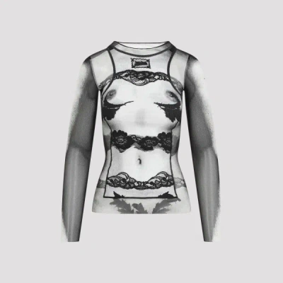 Jean Paul Gaultier "body Lace Mariniere" Top M In Multi