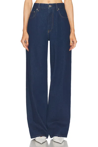 Jean Paul Gaultier Body Mariniere Denim Printed Straight Leg In Indigo  Light Blue  & Black