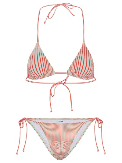 Jean Paul Gaultier Body Morphing Bikini Set Woman Coral In Red