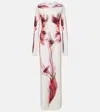Jean Paul Gaultier Double-layered Printed Maxi Dress In White