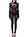 Jean Paul Gaultier Body Print Jumpsuit In Multi