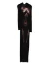 Jean Paul Gaultier Body-print Long Dress In Black