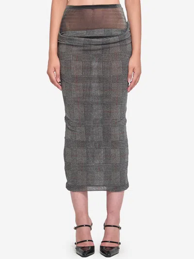 JEAN PAUL GAULTIER BODY SHADOW AND PRINCE OF WALES SKIRT