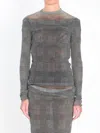 Jean Paul Gaultier Body Shadow And Prince Of Wales Top In Gray