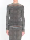 Jean Paul Gaultier Body Shadow And Prince Of Wales Top In Gray