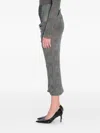 Jean Paul Gaultier Body Shadow Checked Midi Skirt In Gray
