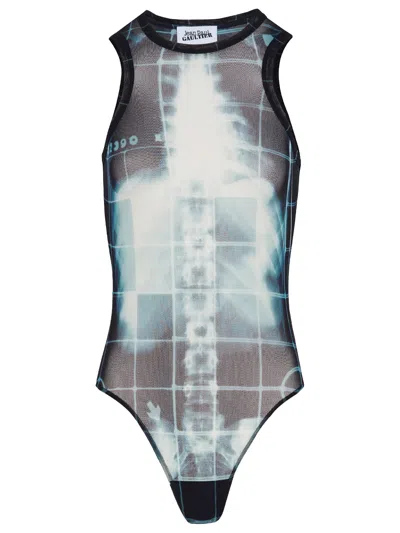 Jean Paul Gaultier Body Squeletor Woman Black And Blue In Gray