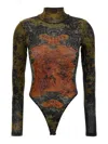 Jean Paul Gaultier Graphic Print Bodysuit In Multi