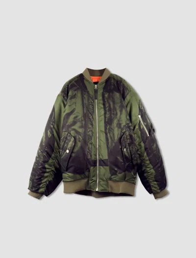 Jean Paul Gaultier Khaki 'the Trompe L'œil' Bomber Jacket In Green