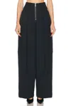 Jean Paul Gaultier Womens Black The Heavy Crepe Bonded Wide-leg High-rise Woven Trousers In Black