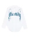Jean Paul Gaultier Bra-print Cotton Shirt In White