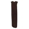 Jean Paul Gaultier Double-layered Draped Maxi Skirt In Brown