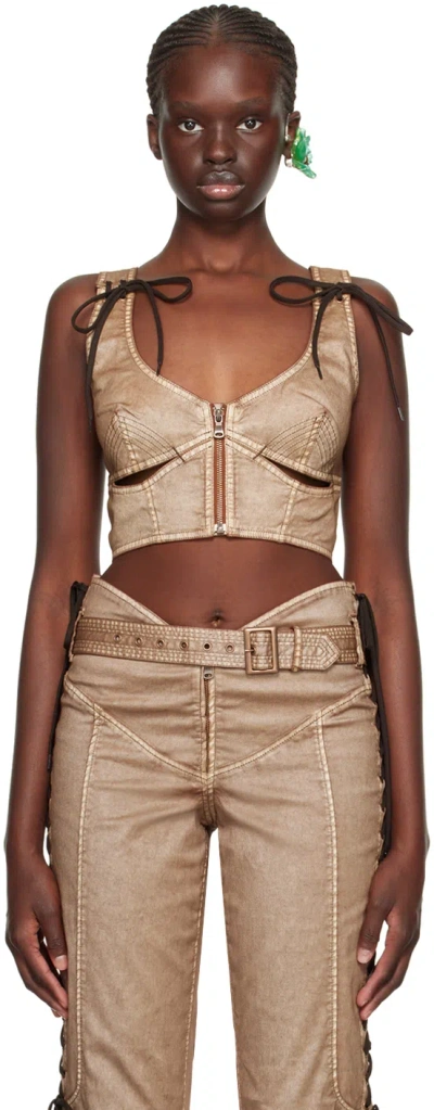 JEAN PAUL GAULTIER BROWN KNWLS EDITION VEST