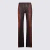 Jean Paul Gaultier Printed Python Mesh Trouser In Brown