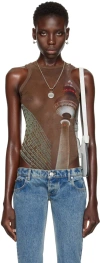 Jean Paul Gaultier Brown Shayne Oliver Edition Bodysuit In 60405030 Brown/green