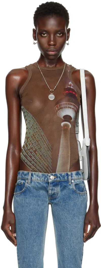 Jean Paul Gaultier Brown Shayne Oliver Edition Bodysuit In 60405030 Brown/green