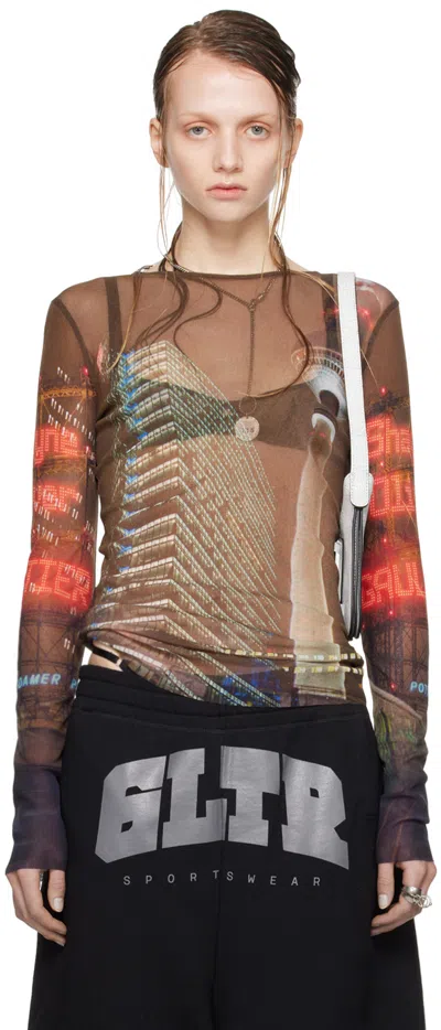 Jean Paul Gaultier Brown Shayne Oliver Edition Long Sleeve T-shirt In Brown  Green  Blue  & Red