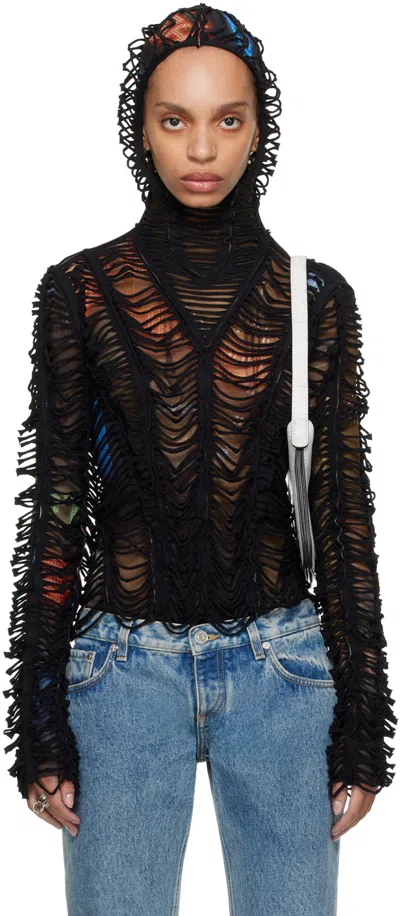 JEAN PAUL GAULTIER BROWN SHAYNE OLIVER EDITION 'THE SLASHED CITY' HOODIE